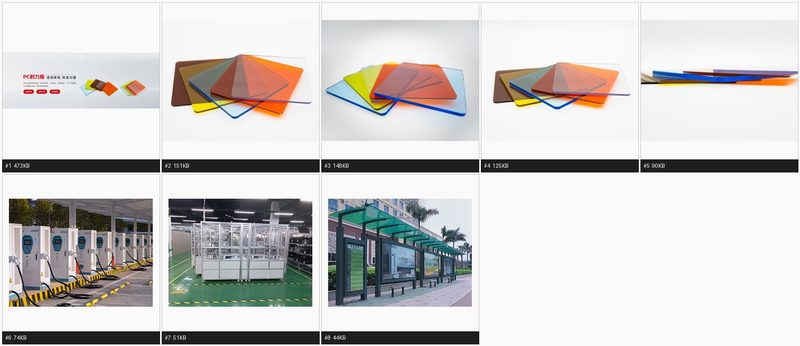 Solid polycarbonate sheet in clear and tinted colours